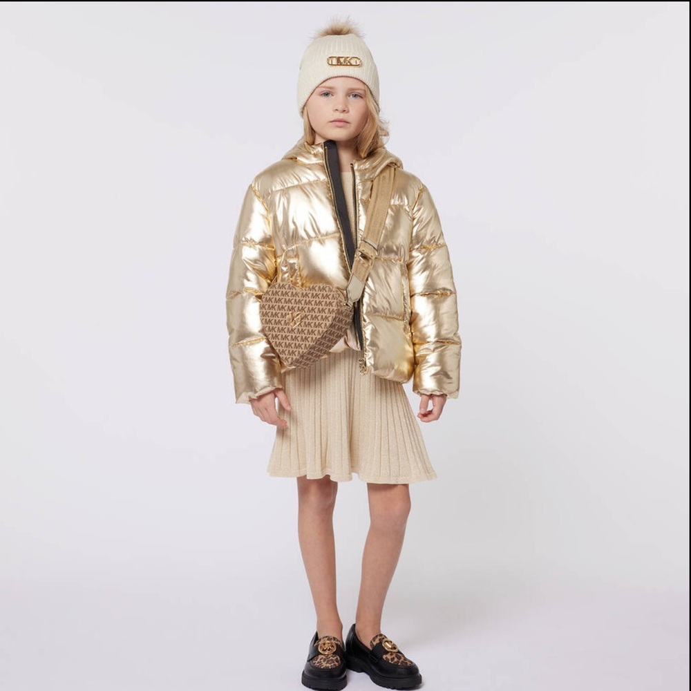 Michael Kors metallic pleated knit skirt